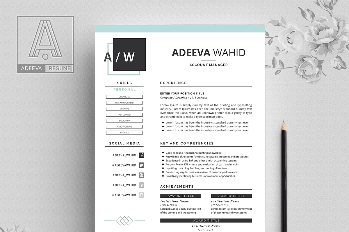 Simple Resume Template Wahid, a Resume Template by AdeevaResume (Photo 3 of 4)