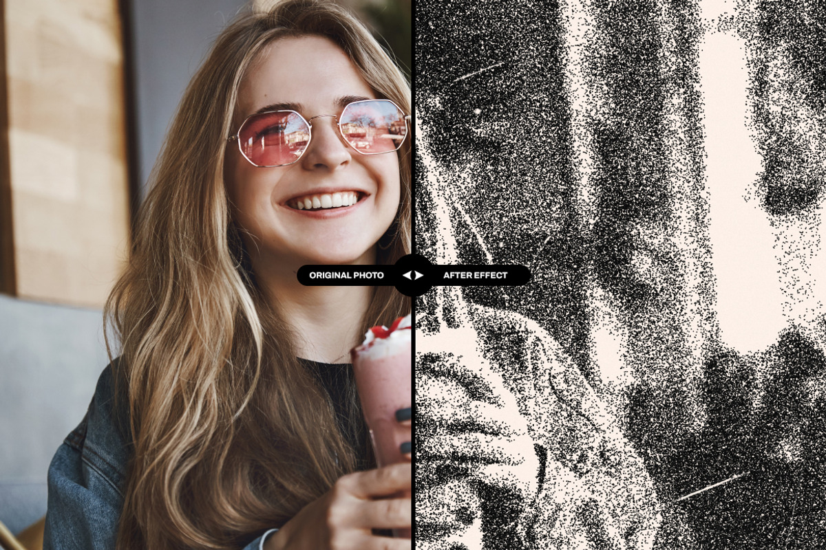 Stipple Photo Effect, a Layer Style Add-On by dokudokunomi