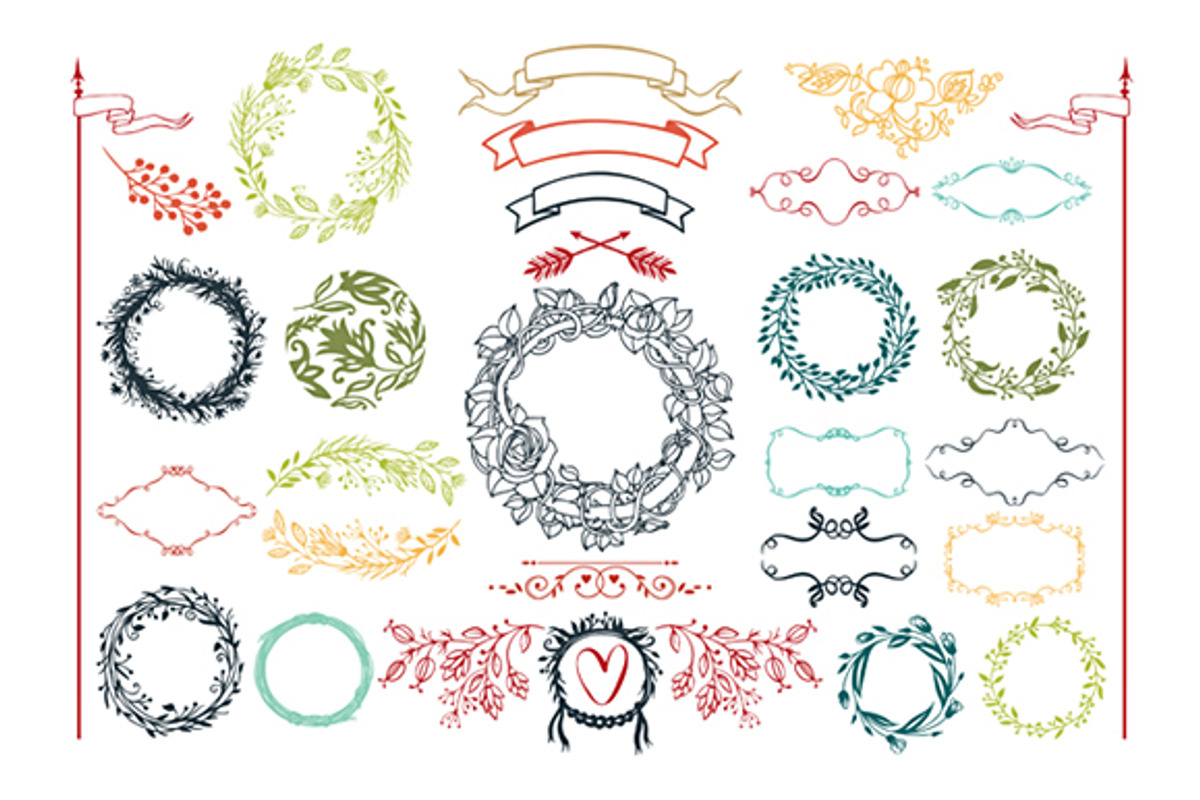 Decorative design elements set