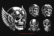 10 Bundle Dark Art Skull Head Biker, an Illustration by Morspective (Thumbnail 5 of 7)