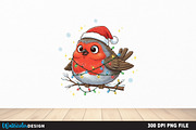 Christmas Robin Bird PNG, an Illustration by Watercolor design (Thumbnail 4 of 6)