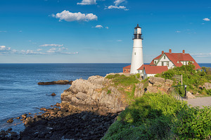 Portland head lighthouse containing portland, lighthouse, and maine