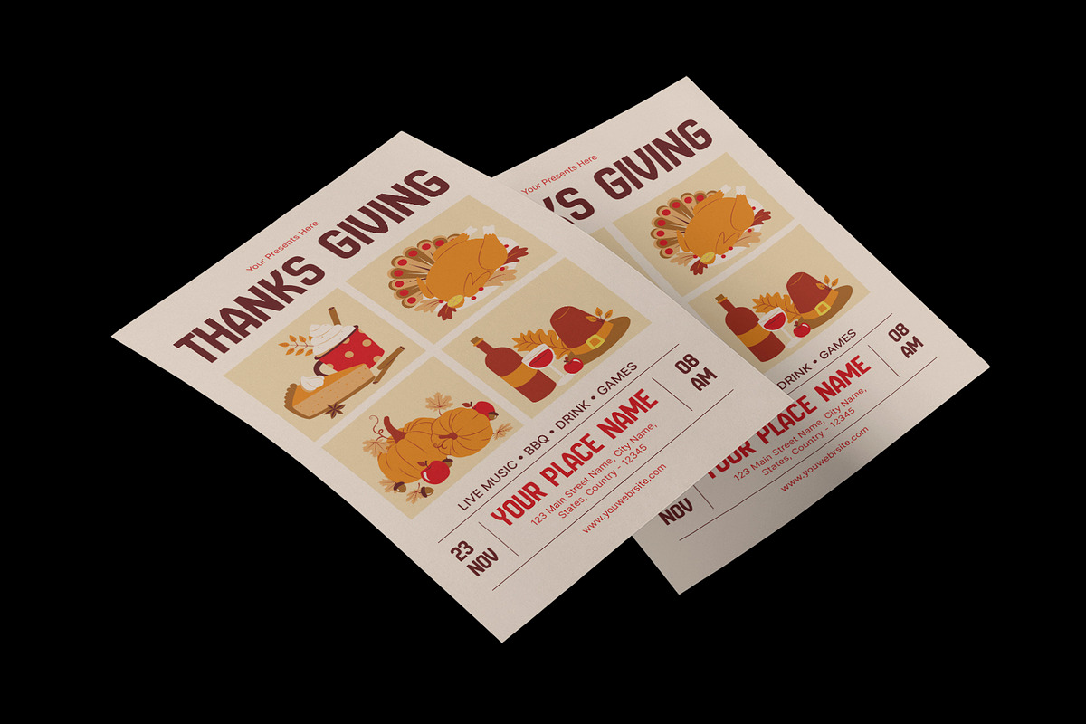 Simple Thanksgiving Flyer, a Flyer Template by Neermana (Photo 3 of 4)