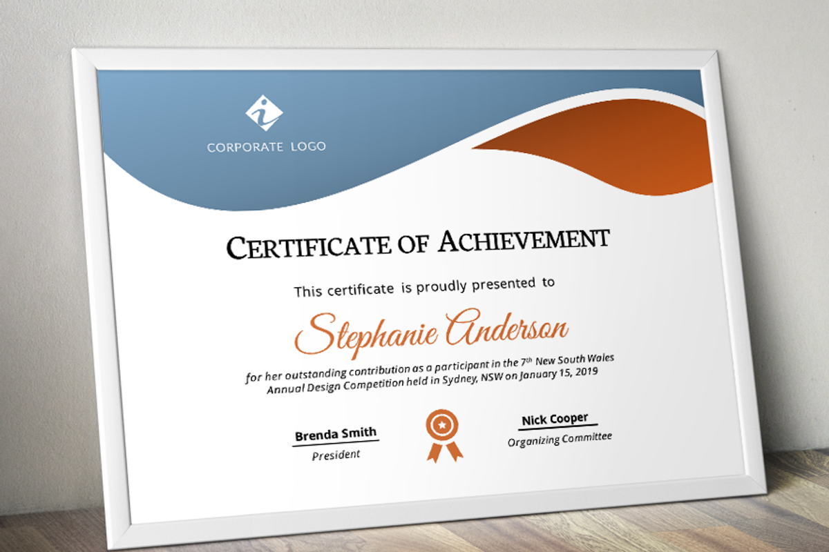 Beautiful simple certificate (pptx), a Stationery Template by Inkpower (Photo 3 of 6)