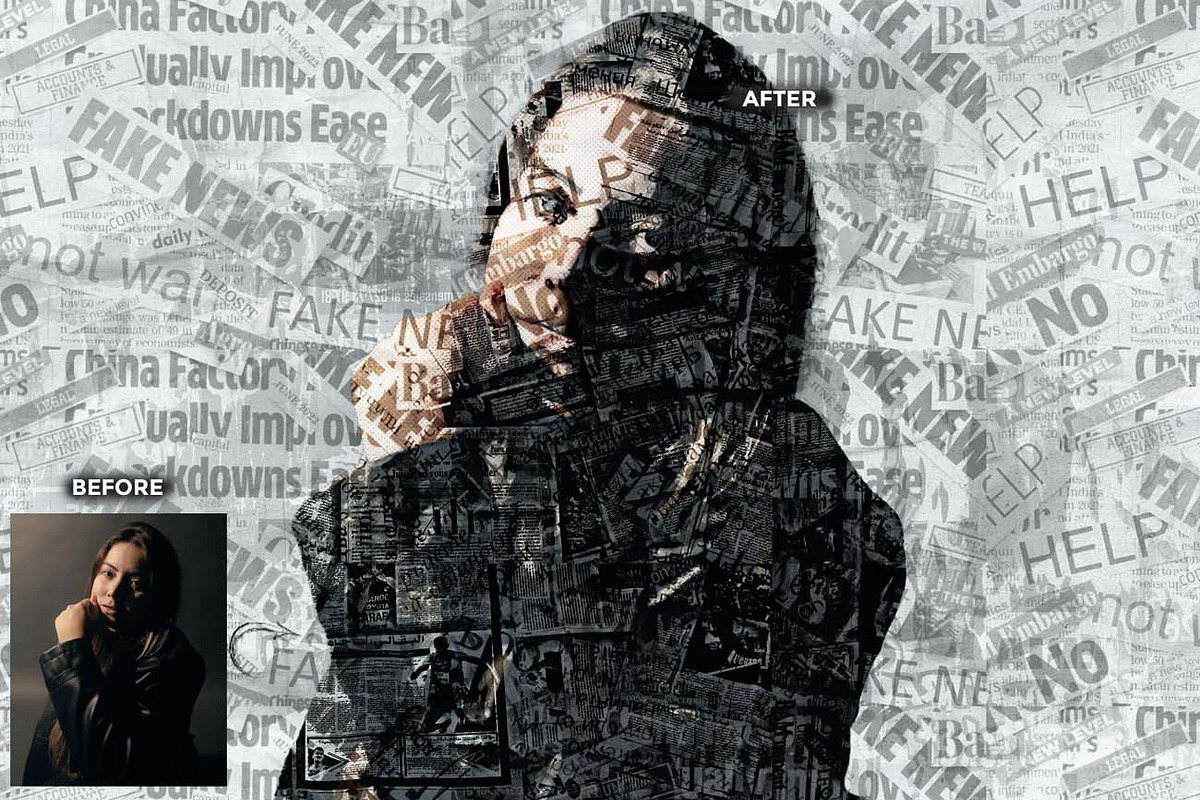 NEWSPRINT ARTIST FX — Ps Action, an Action Add-On by Studio Retouch (Photo 10 of 11)