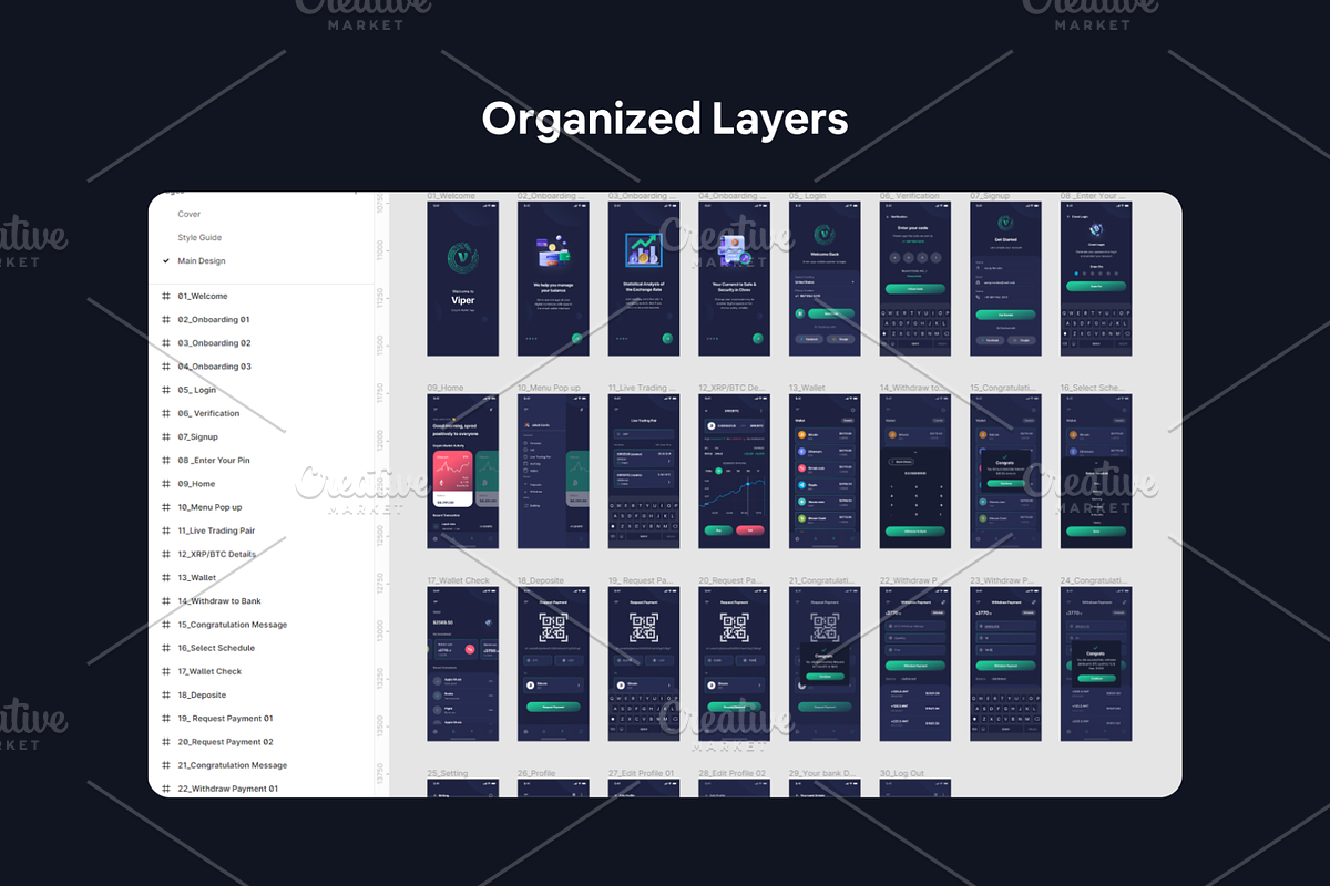 Viper - Crypto Wallet App UI Kit, an App Template by Pixency (Photo 3 of 6)