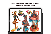 Black Woman Summer clipart, an Illustration by CraftCrateShop (Thumbnail 1 of 7)