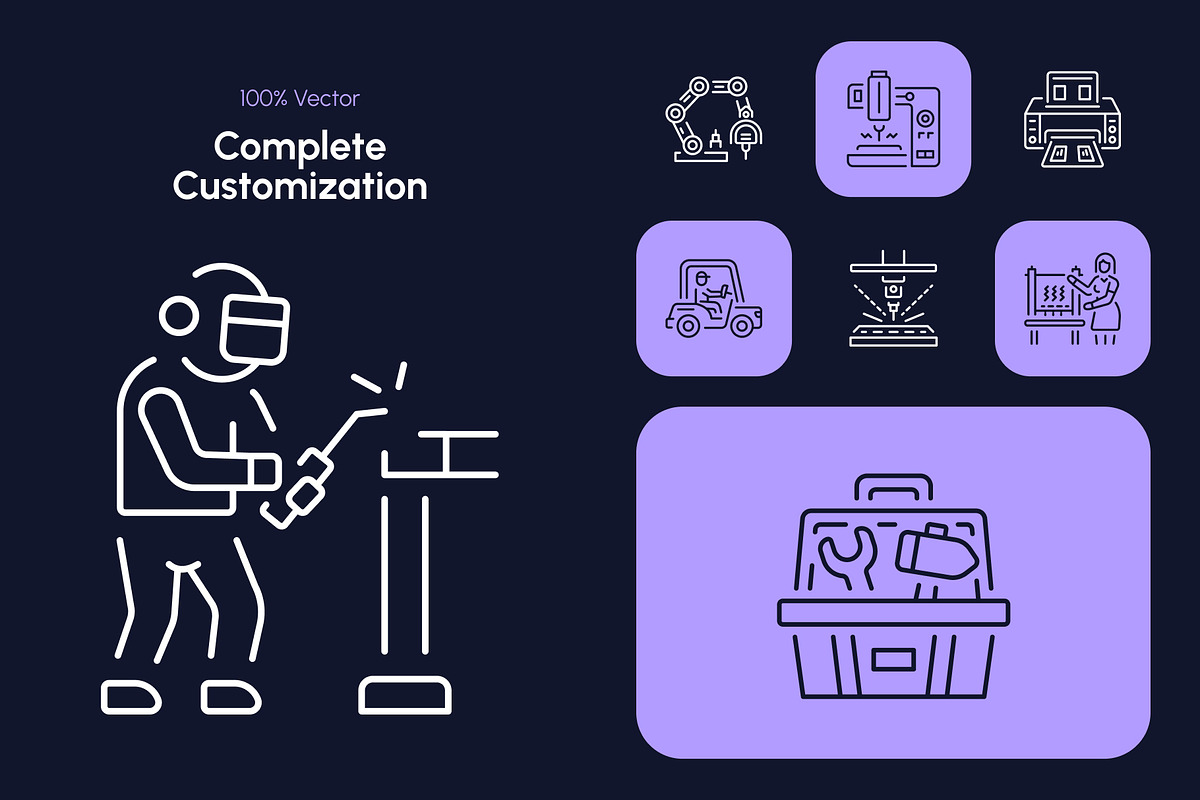 Manufacturing Icon Art Set, an Outline Icon by Prosymbols (Photo 5 of 8)