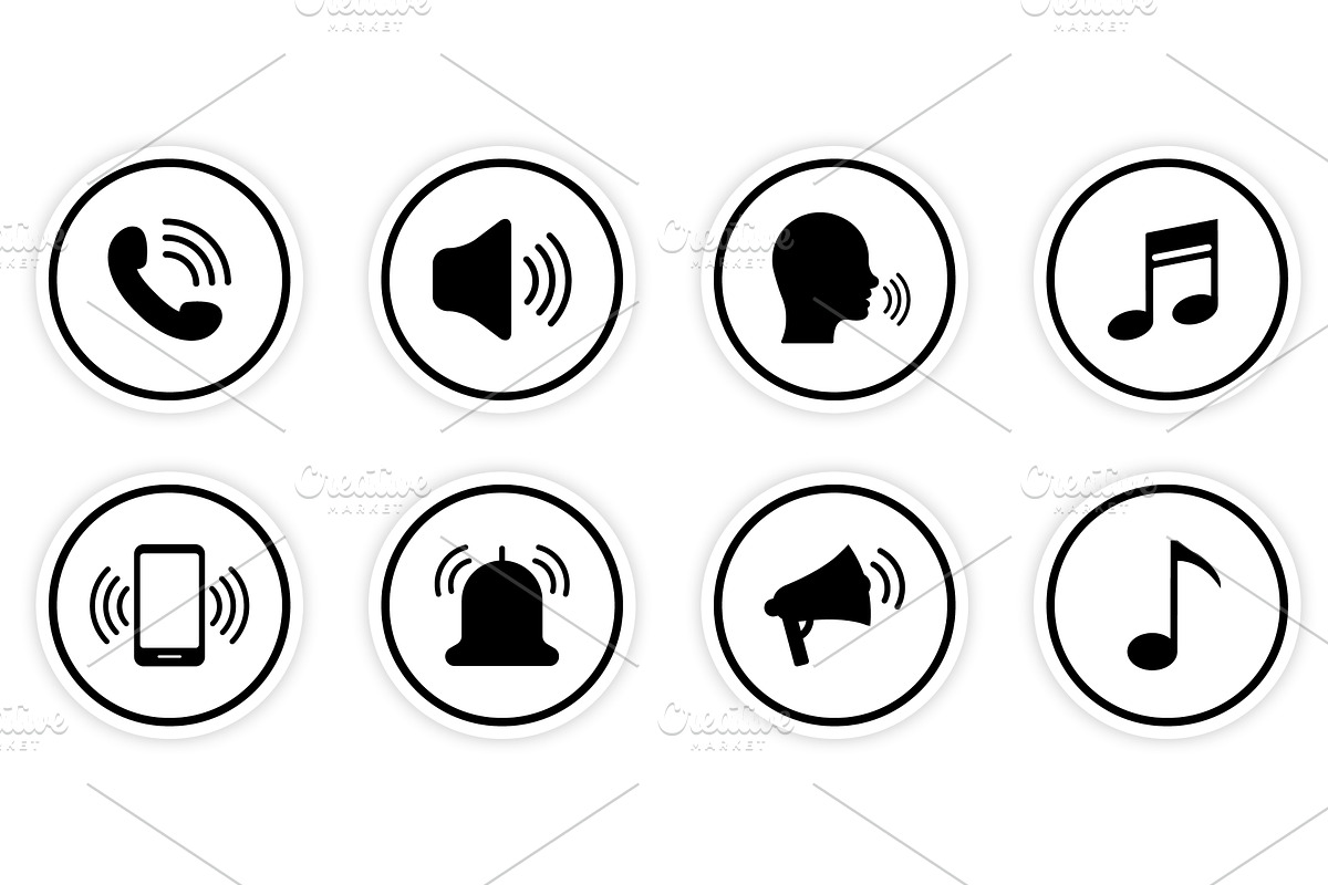 Sound Loudspeaker Mobile Phone Icons, an Object Illustration by Vector Creator
