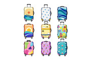 Colorful luggage covers for holiday, an Object Graphic by pikepicture (Thumbnail 1 of 3)