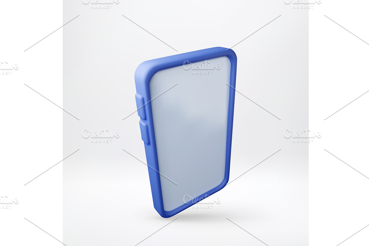 Blue smartphone 3d icon for mobile, a Technology Illustration by Abscent