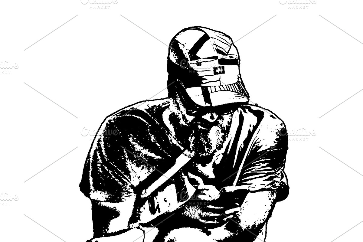 Man sitting using smartphone isolated graphic, a Person Illustration by DanFLCreativo