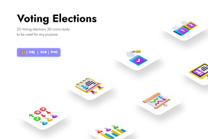 Voting Elections 3D Icons