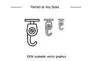 Crane Hook Winch Icons Illustration, an Outline Icon by Designfour (Thumbnail 7 of 7)