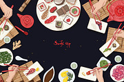 Sushi, hand drawn bundle, a Food Illustration by Good Studio (Thumbnail 4 of 32)