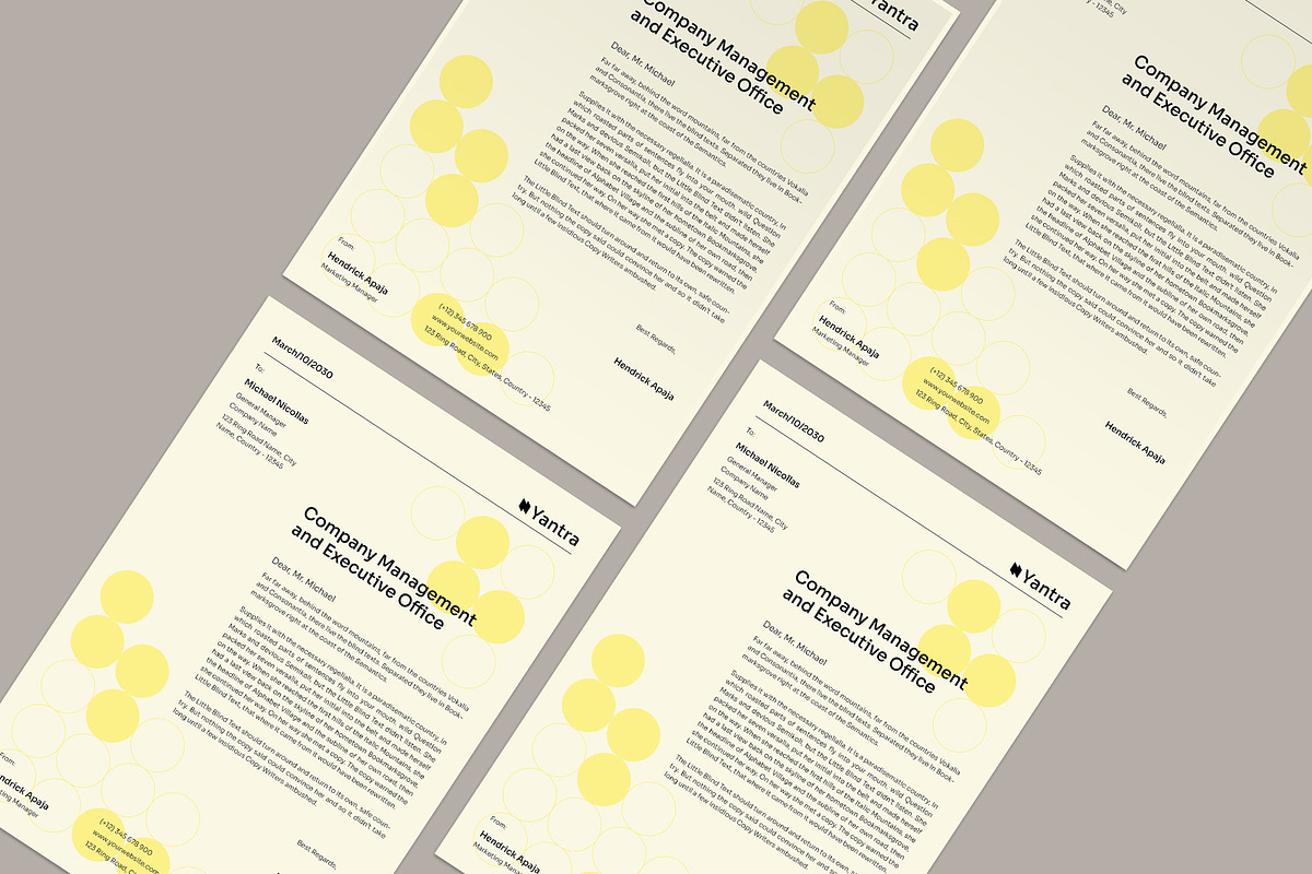 Yellow Minimal Letterhead, a Stationery Template by Neermana (Photo 4 of 4)