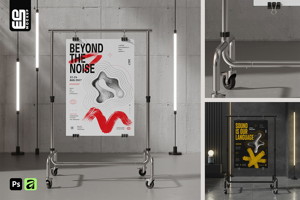 Rolling Poster Stand Mockup, an Advertising Mockup by SD Mockup (Photo 1 of 3)