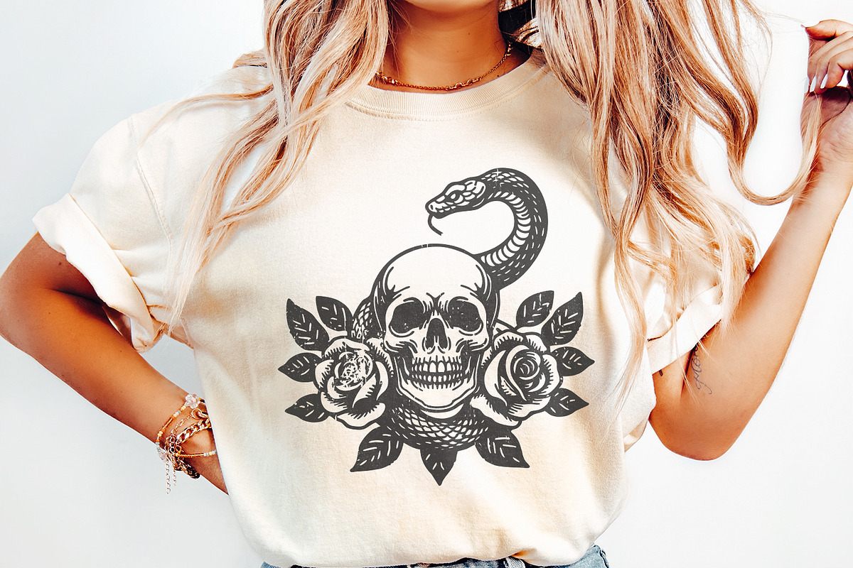 Skull Snake PNG, Floral Skull, an Illustration by SharpMarketplace (Photo 3 of 9)