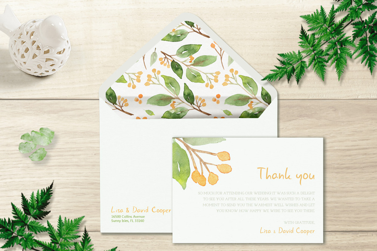 Floral Watercolor Wedding Suite, an Invitation Template by Love Design (Photo 6 of 15)