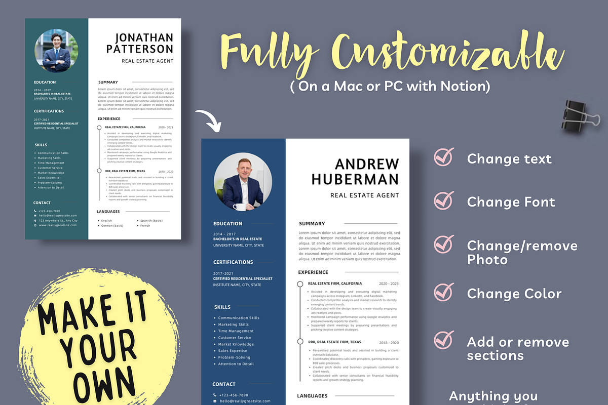 Realtor Resume Template Canva preview 2