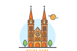 Norte Damne Church Illustration