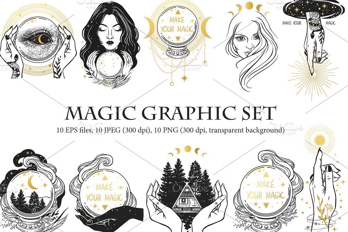 Magic graphic set, an Illustration by Nadia Murash (Photo 1 of 2)