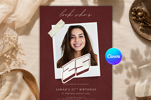 25th Birthday Invitation Template, an Invitation Template by InvitingStorys