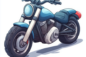 Cool Blue Chopper Motorcycle Design, a Photo by Pixeness Studio