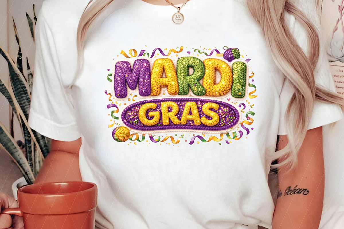 Faux Yarn Mardi Gras Png Crochet Png, an Illustration by DreamPrint404 (Photo 1 of 6)