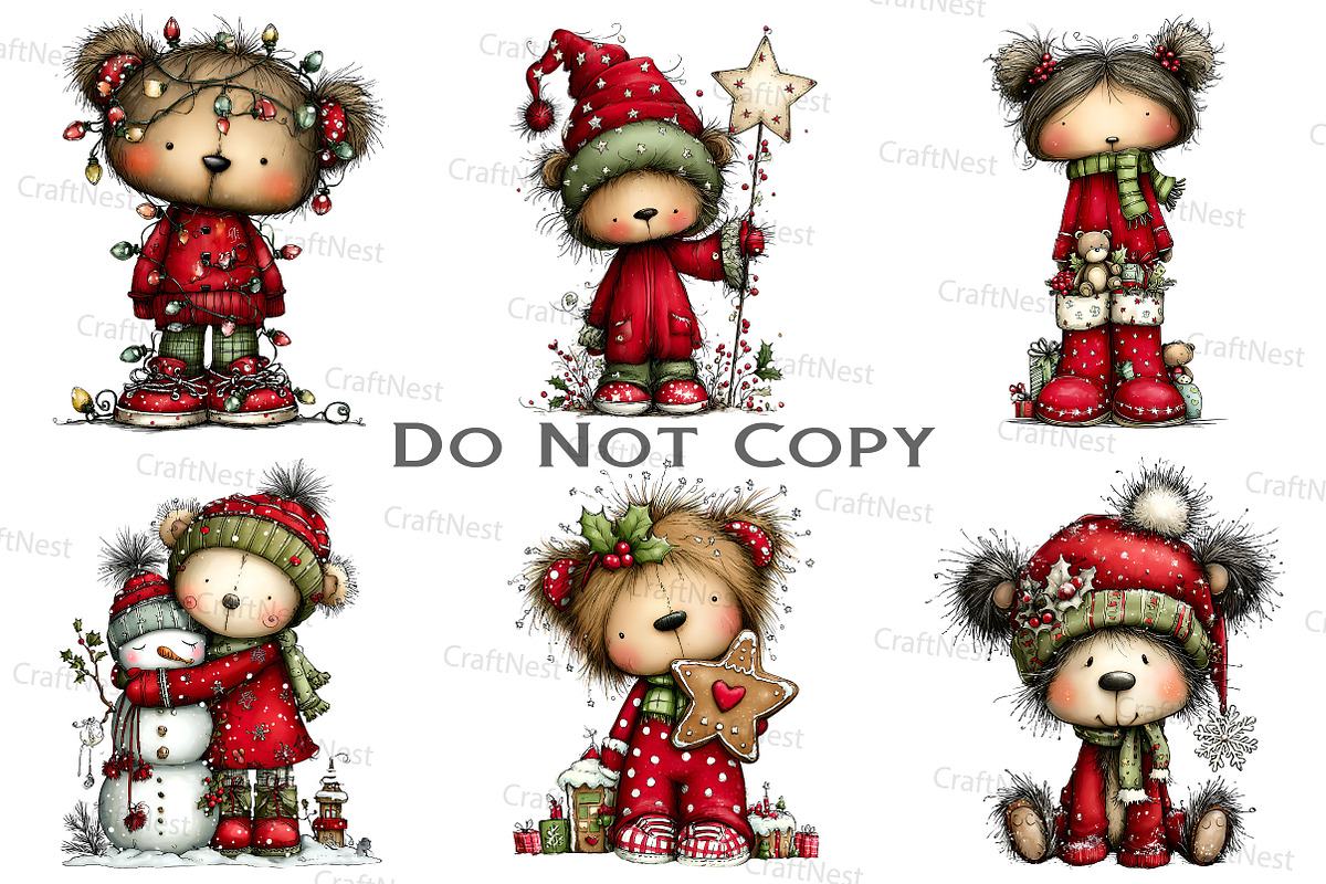 Wishmical Christmas Teddy Bear, an Illustration by Craft Nest (Photo 2 of 8)