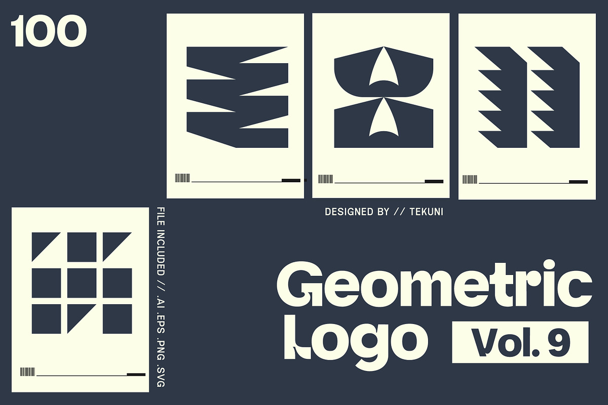 Geometric Logo Template Vol 9, a Solid Icon by Tekuni (Photo 1 of 10)