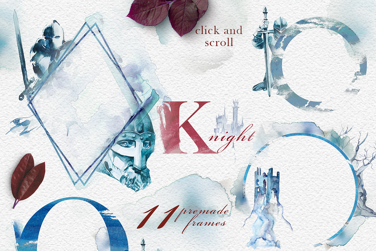 Watercolor Knight Clipart Set, a Person Illustration by ArtCreationsDesign (Photo 4 of 10)