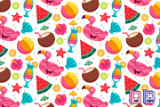 Seamless Flat Summer Pattern Design, a Pattern Graphic by MISS CHATZ (Thumbnail 1 of 3)