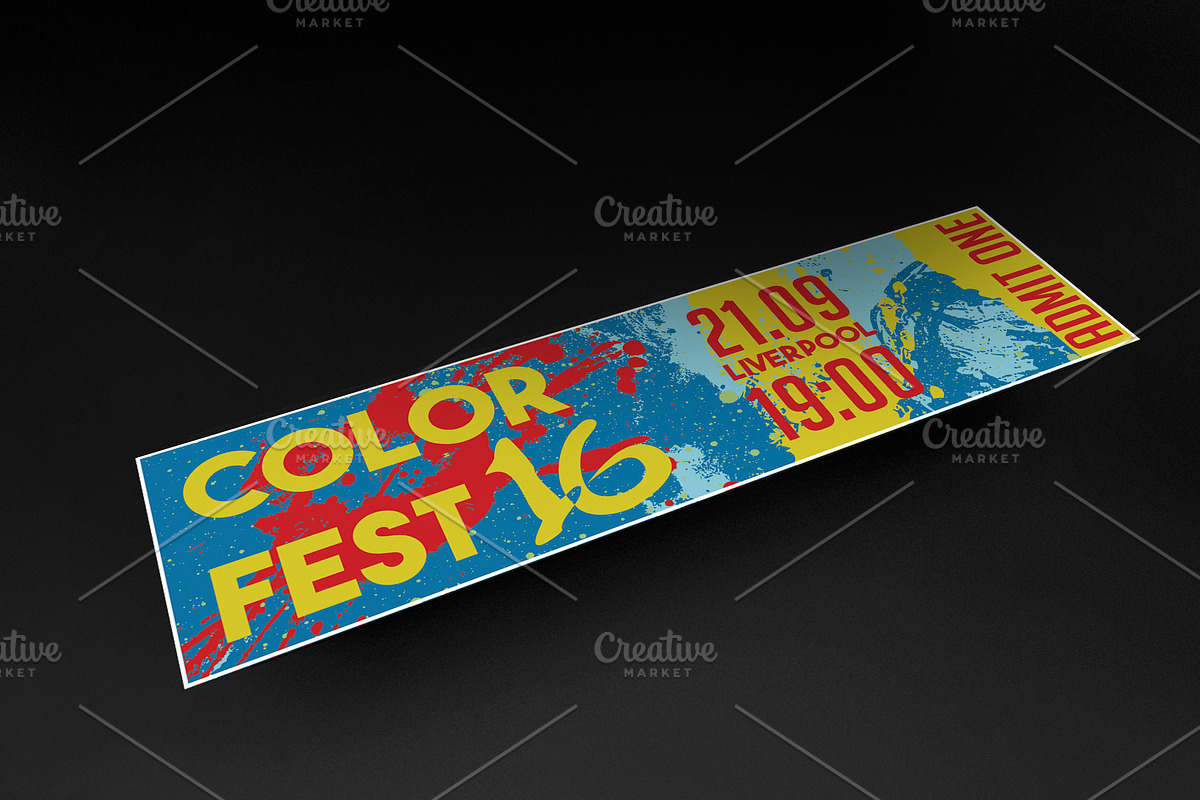 Colourful Event Ticket, an Invitation Template by Konakchiev