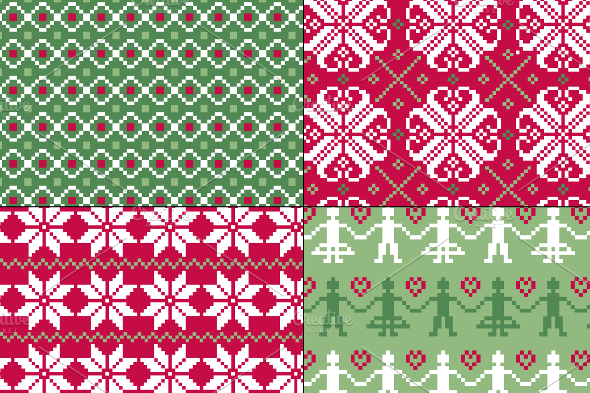 Seamless Scandinavian Patterns preview 6