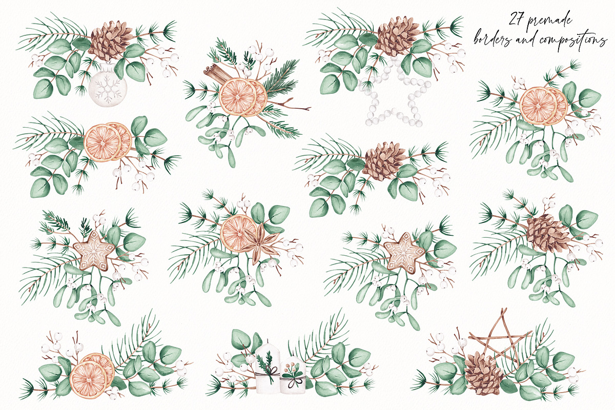 Noel Christmas Collection, a Seasonal Illustration by SirenaArt (Photo 6 of 20)