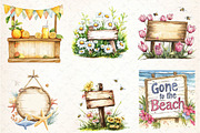 Summer Day Wooden Sign Clipart, an Illustration by DreamCafeArt (Thumbnail 2 of 9)
