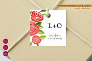 Rose Floral Wedding Tags & Labels, a Stationery Template by Beyond Muse (Thumbnail 1 of 4)