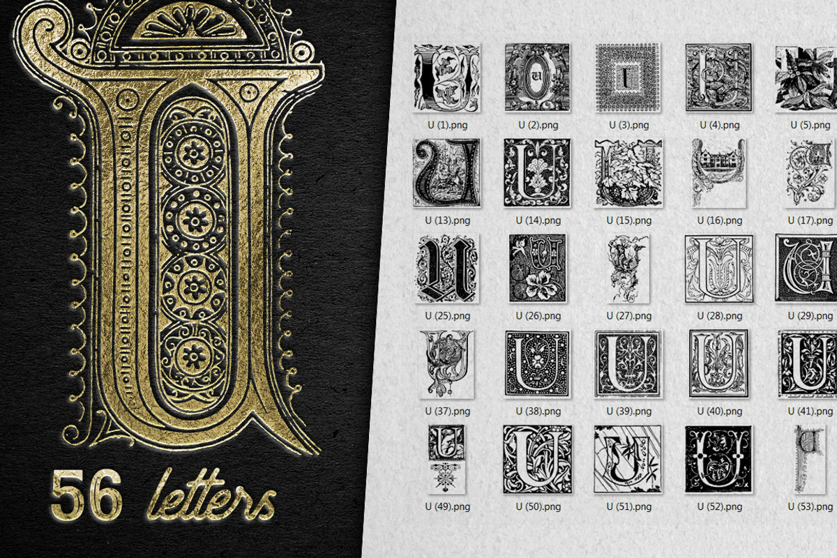 28 IN 1 VINTAGE LETTERS COLLECTION, a Symbol Font by Graphic Spirit (Photo 23 of 31)