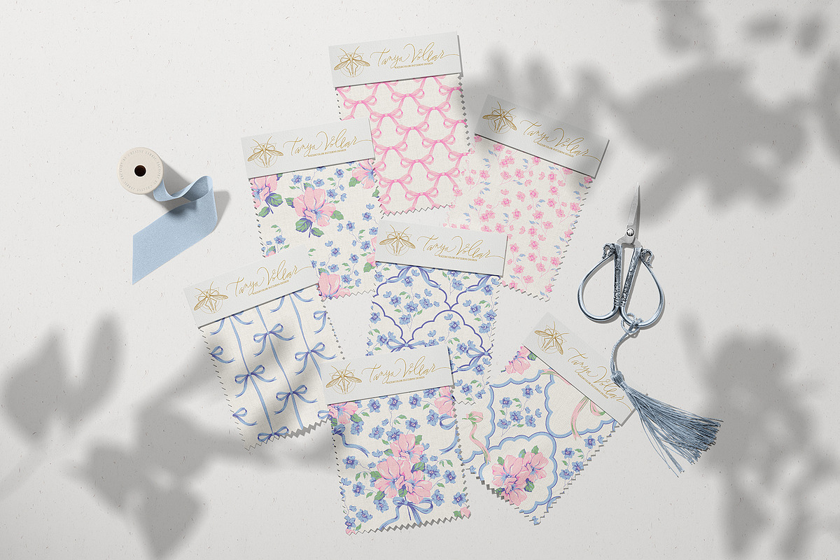 Coquette | Vector flower patterns, a Pattern Graphic by Tanya Vollar (Photo 3 of 9)