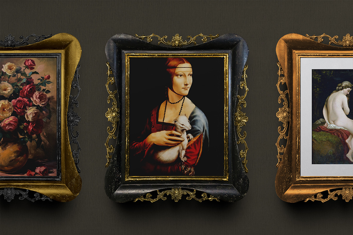 Frame Mockup - Baroque Gold & Black, an Advertising Mockup by Avelina Studio (Photo 1 of 3)