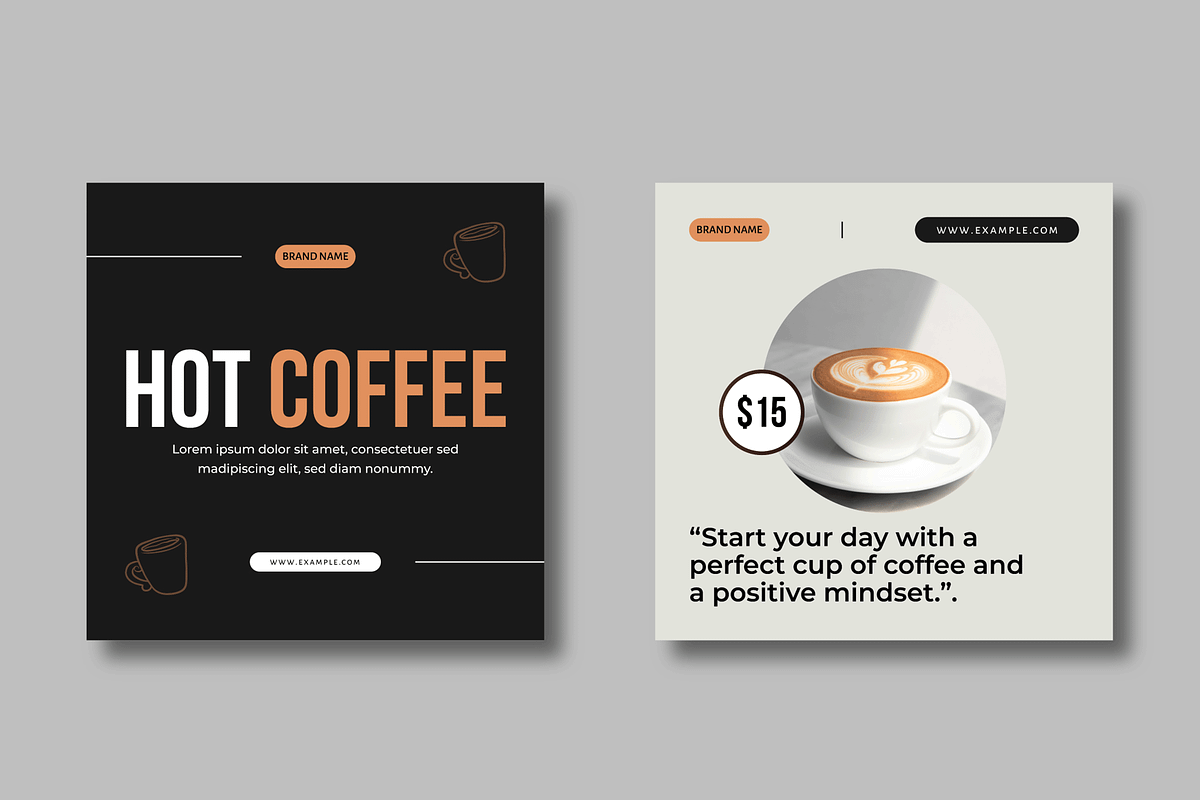 Coffee Social Media Post Template, a Social Media Template by MightyDesign (Photo 3 of 8)