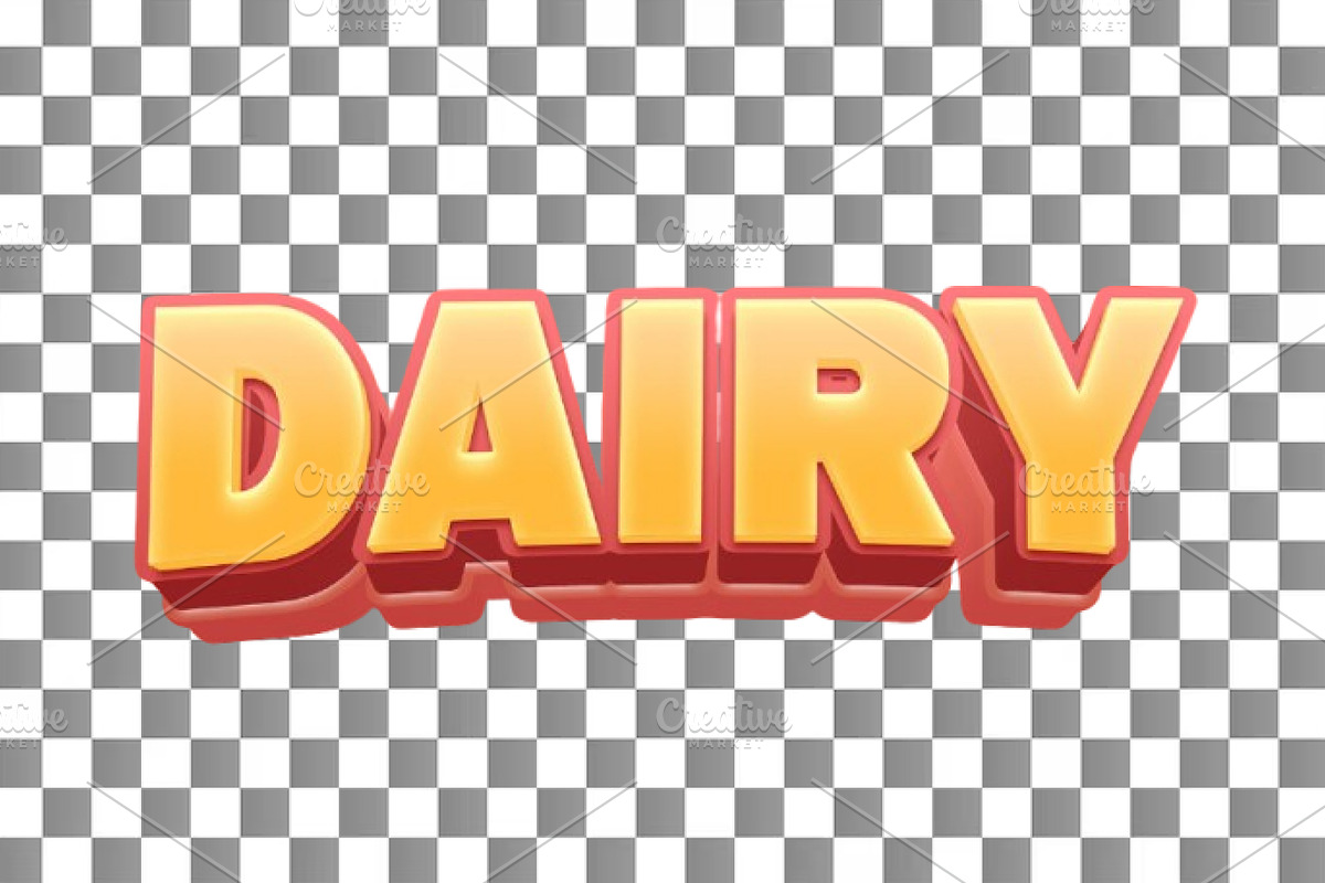 Dairy PSD 3D Editable Text Effect, a Layer Style Add-On by TrueVector (Photo 2 of 2)