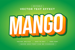Mango 3D Text Effect | EPS Vector, a Layer Style Add-On by padilah_a