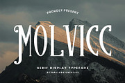 Molvicc Decorative Display Typeface, a Serif Font by Maulana Creative (Thumbnail 1 of 7)