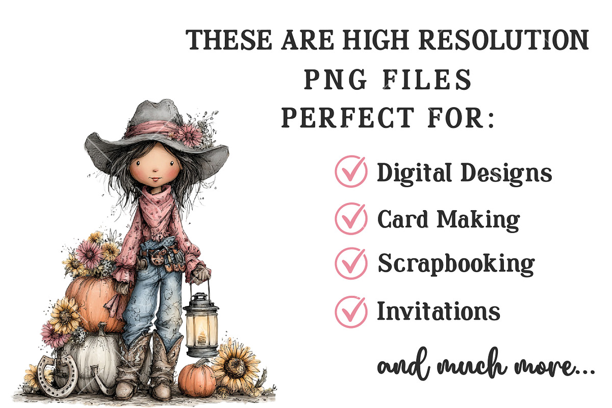 Halloween Western Cowgirl Clipart, a Seasonal Illustration by OK Design (Photo 6 of 6)