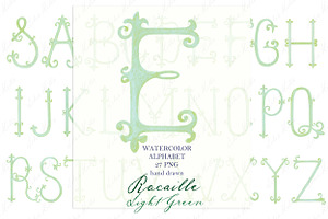 Vintage Watercolor Letters Monogram, a Graphic by LABFcreations