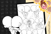 100 Procreate Chibi Couple Stamp, a Brush Add-On by DrawingStoryShop (Thumbnail 1 of 6)