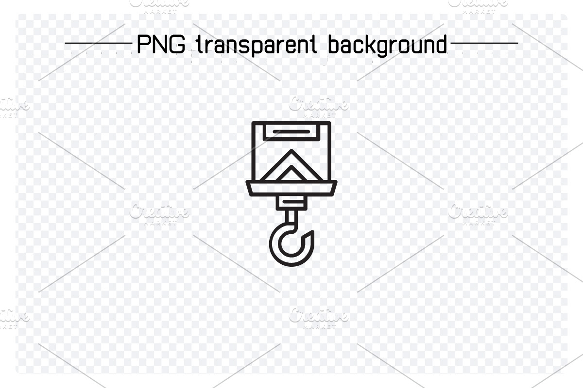 Pulley Crane Hook Icons Set, an Outline Icon by Designfour (Photo 6 of 7)