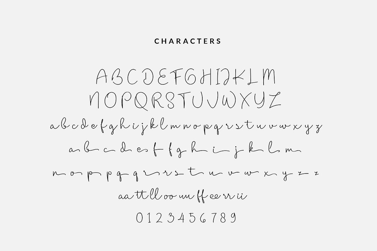 Brogllin Handwritten Monoline Font, a Script Font by Dicubit (Photo 11 of 12)